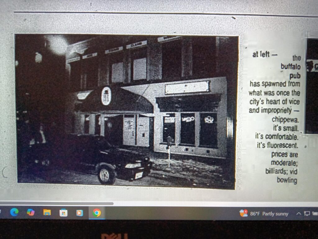 Buffalo Pub picture in Buffalo State College Record newspaper