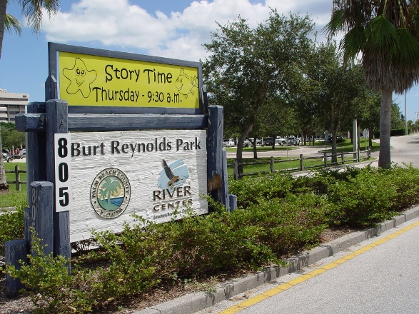 Entrance to Burt Reynolds Park in Jupiter FL
